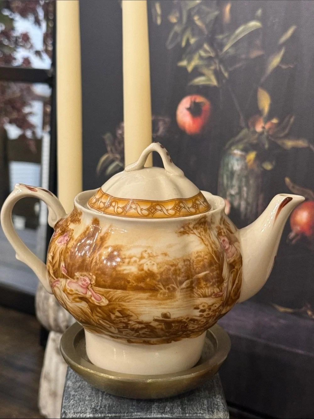 19th  Century British Staffordshire Pottery. Victorian Tea Pot